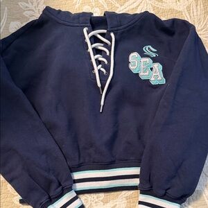Seattle Kraken Lace-Up Women's Crop Sweater